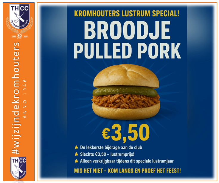 Heerlijk broodje pulled pork, vanaf zaterdag verkrijgbaar op de club! Nieuws afbeelding